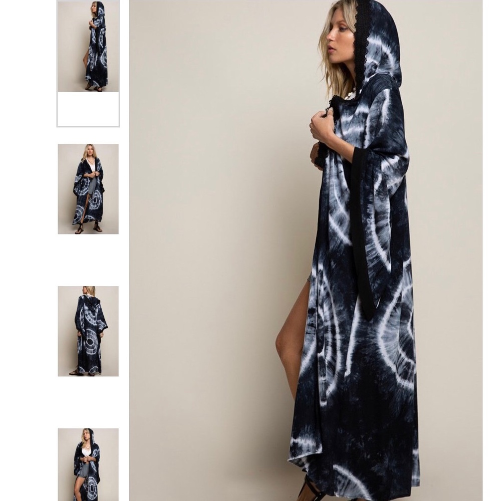 "Lost In Swirl" hand dipped dye kimono maxi